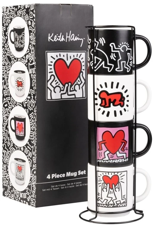 Other Brand Keith Haring - Set of 4 ceramic mugs with stand 300 ml