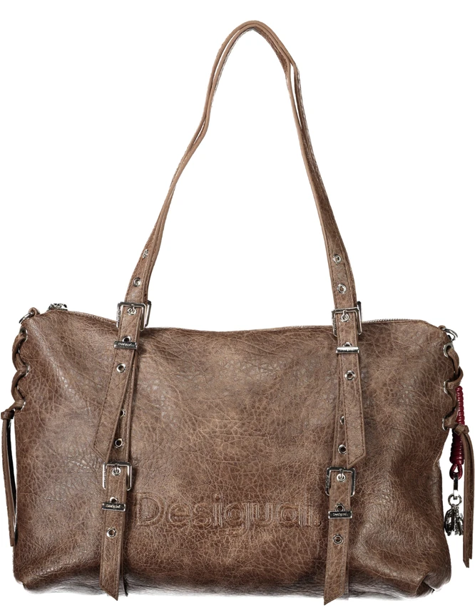 Kelioninis Brązowa torebka damska Desigual Half Logo Lanuza New