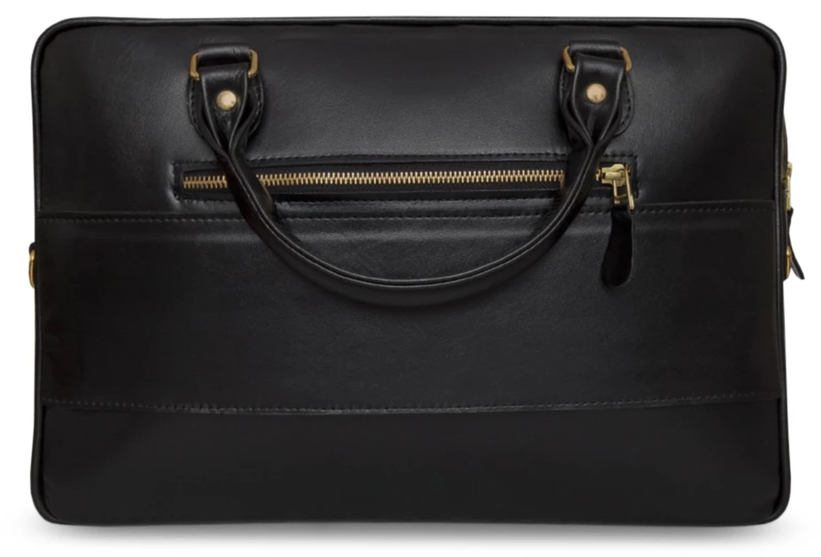 Gold Genuine leather woman s laptop bag FL25 juodas with snake pattern