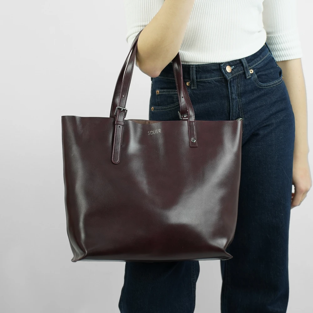 Moteriška shopper rankinė Solier FL32 Tivora – bordo