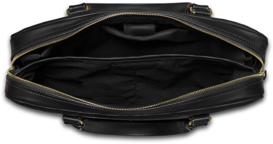 Gold Genuine leather woman s laptop bag FL25 juodas with snake pattern