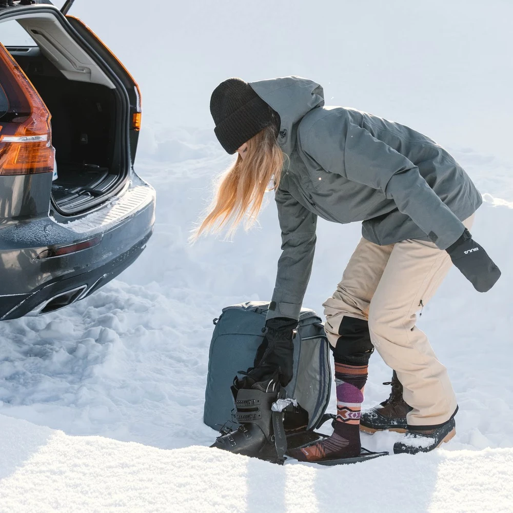 Kelioninis Juoda 45 l slidinėjimo batų kuprinė Thule Roundtrip