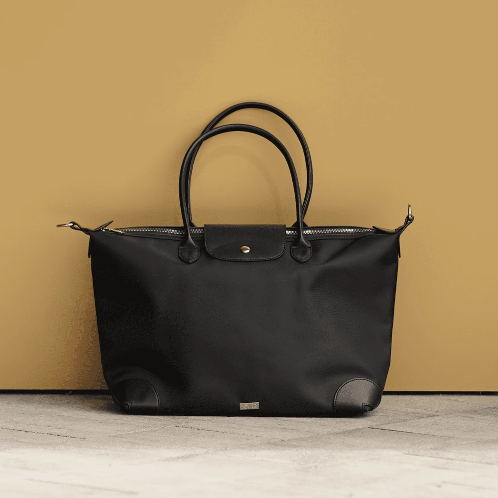 Nylonowa Moteriškas krepšys shopper Solier FB48 Lestia juoda