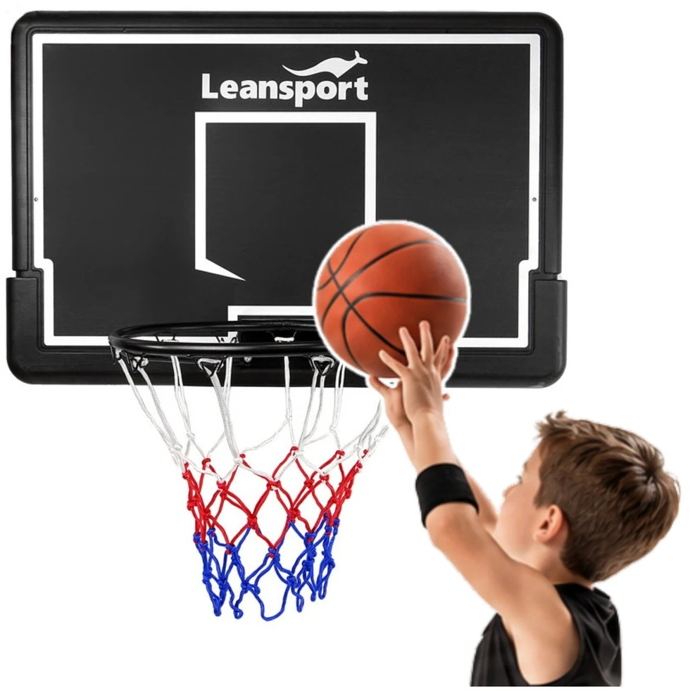 Lean Sport Krepšinio lenta su lanku, pakabinama, juoda, 90 × 60 × 28 cm