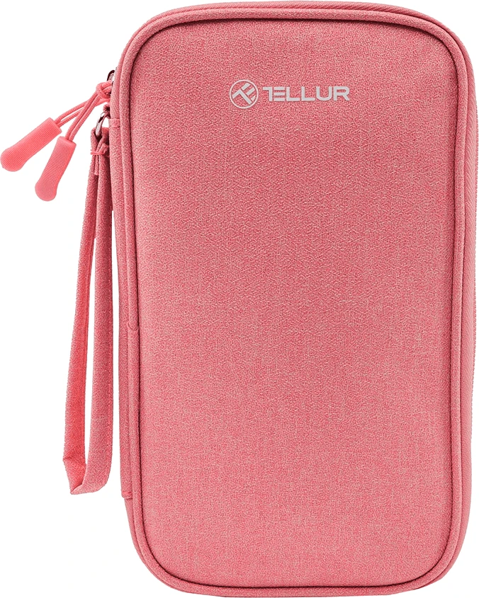 Kelioninis kabelių dėklas Tellur, rožinis