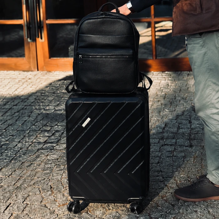 Solier Luggage Kelioninis lagaminas vidutinis M 24 kietas ABS - Solier KYOTO 1071 - Juodas