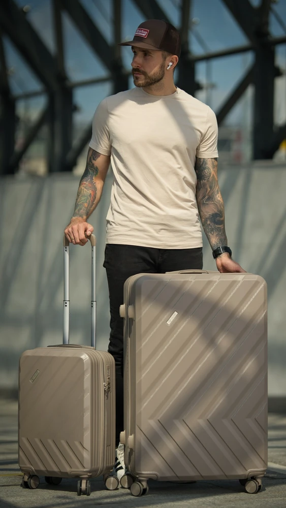 Solier Luggage Kelioninis lagaminas vidutinis M 24 kietas ABS - Solier KYOTO 1071 -Šviesiai pilka