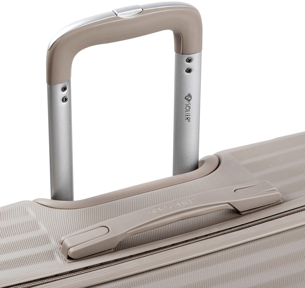 Solier Luggage Kelioninis lagaminas vidutinis M 24 kietas ABS - Solier KYOTO 1071 -Šviesiai pilka