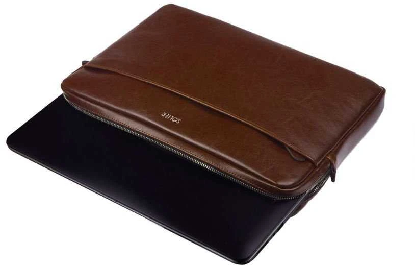 Natūralios odos nešiojamas kompiuterio dėklas 13' Solier Vintage Brown