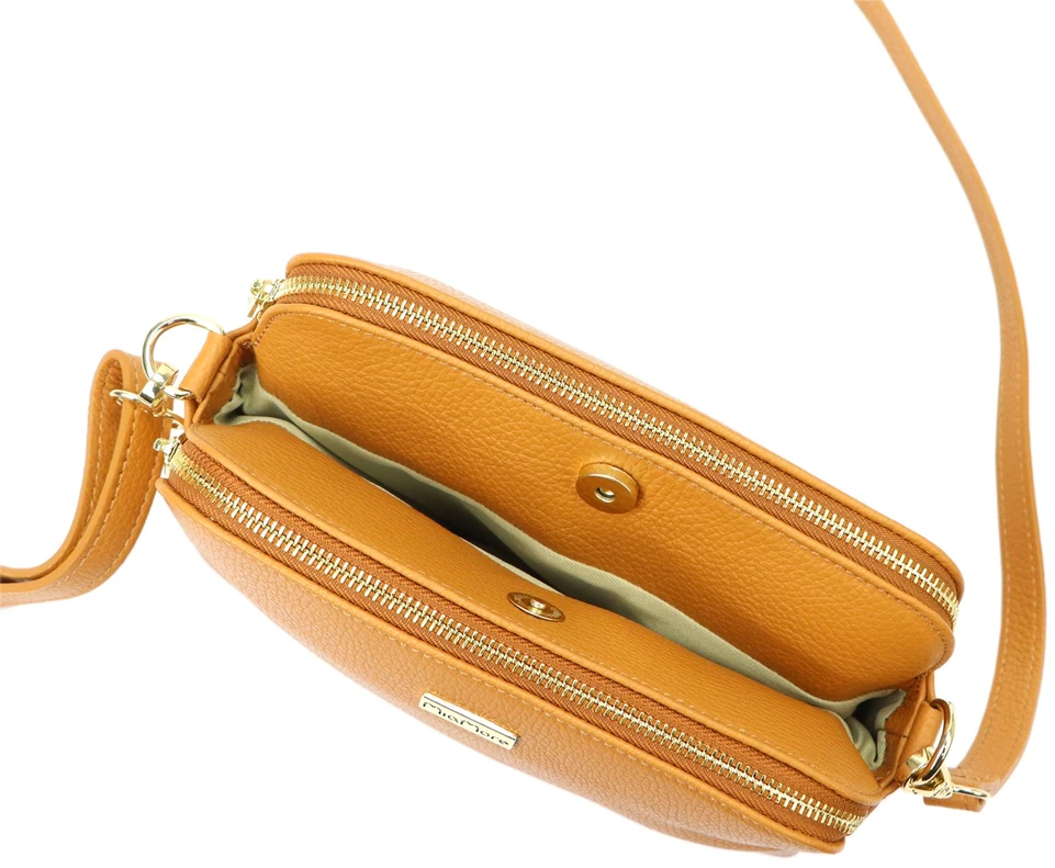 Moteriška odinė crossbody rankinė MiaMore, ruda
