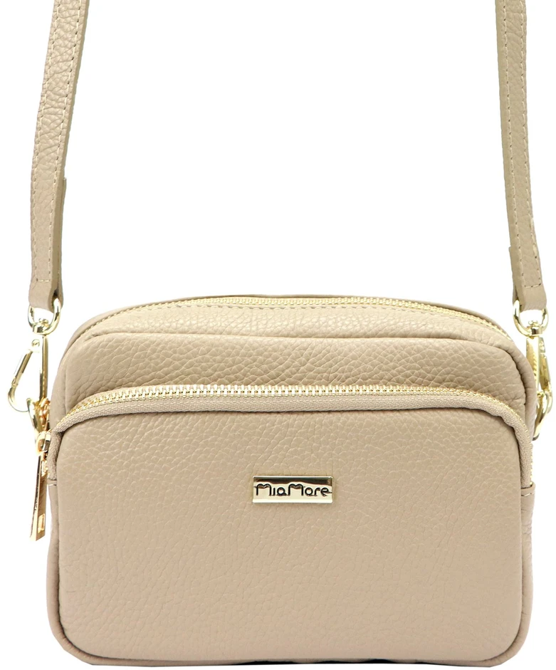 Moteriška odinė rankinė MiaMore 01-062, auksinė, ruda (camel)