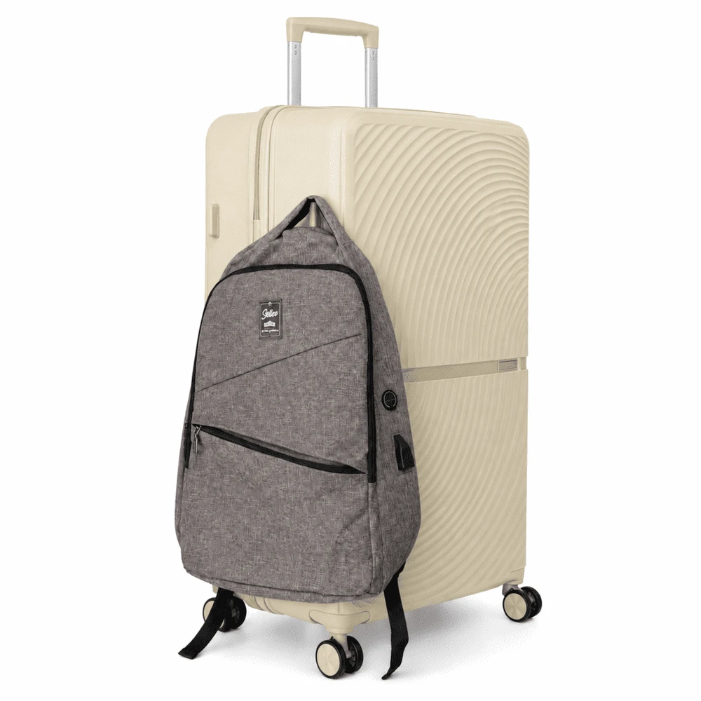 Kelioninis Smėlio spalvos PP lagaminas 31″ Solier