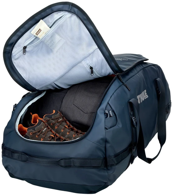 Thule Chasm 130L tamsiai mėlynas sportinis krepšys-kuprinė