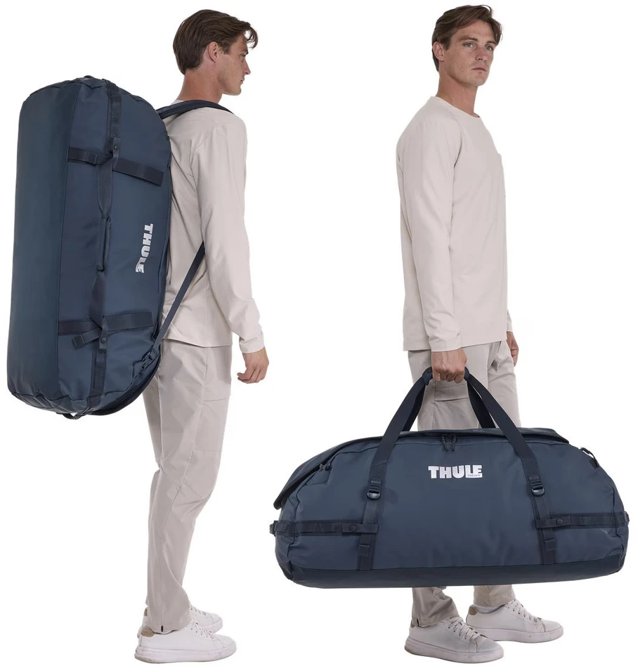 Thule Chasm 130L tamsiai mėlynas sportinis krepšys-kuprinė