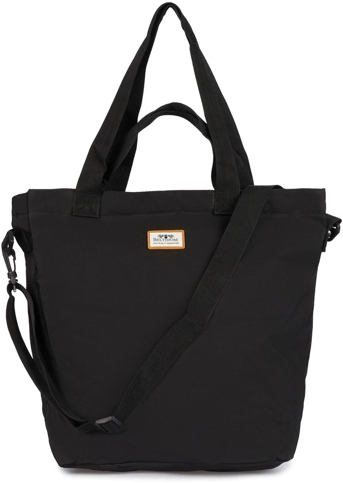 Didelė moteriška audinė shopper tipo rankinė A4 madinga juoda Beltimore R-TZ