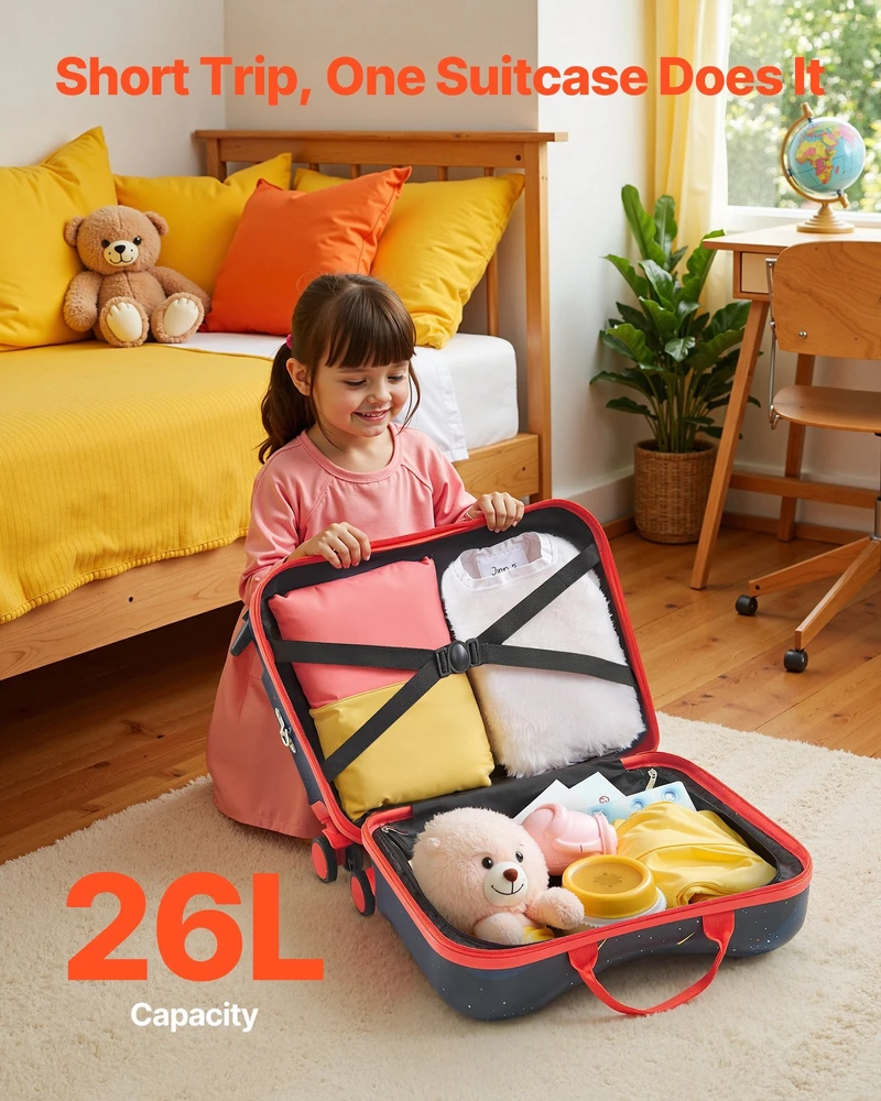 Kelioninis VEVOR Vaikiškas lagaminas-scooteris su ratukais