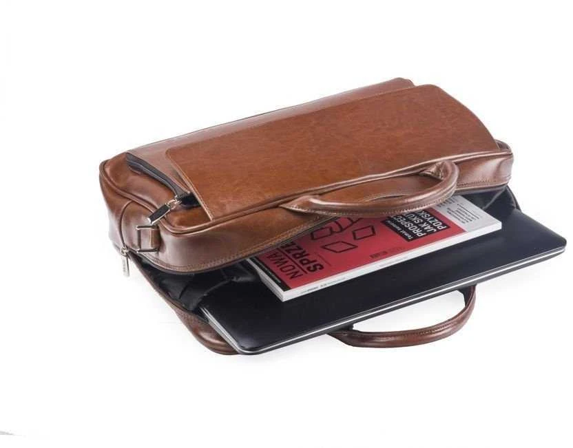 Kelioninis Vintage Brown odinė nešiojamojo kompiuterio rankinė ant pečių Solier Rothen