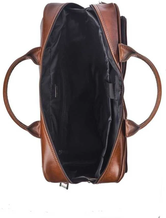 Kelioninis Vintage Brown odinė nešiojamojo kompiuterio rankinė ant pečių Solier Rothen