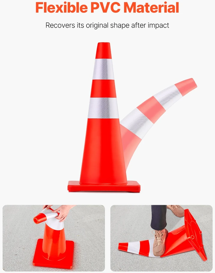 VEVOR Saugaus eismo kūgeliai, 73 cm, 12 vnt.