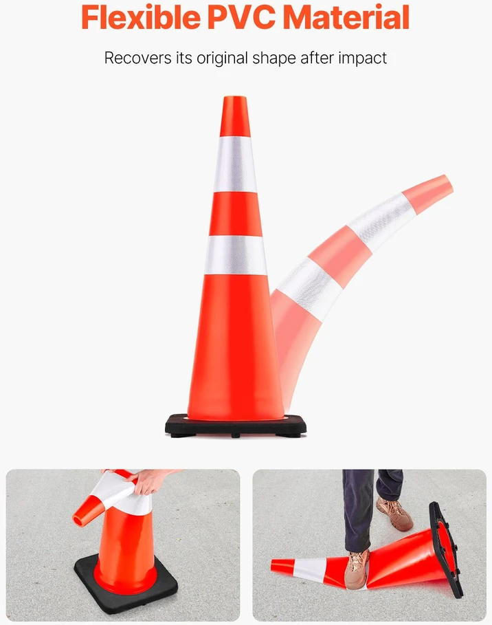 VEVOR 6 vnt. 92 cm eismo kūgiai su svoriu