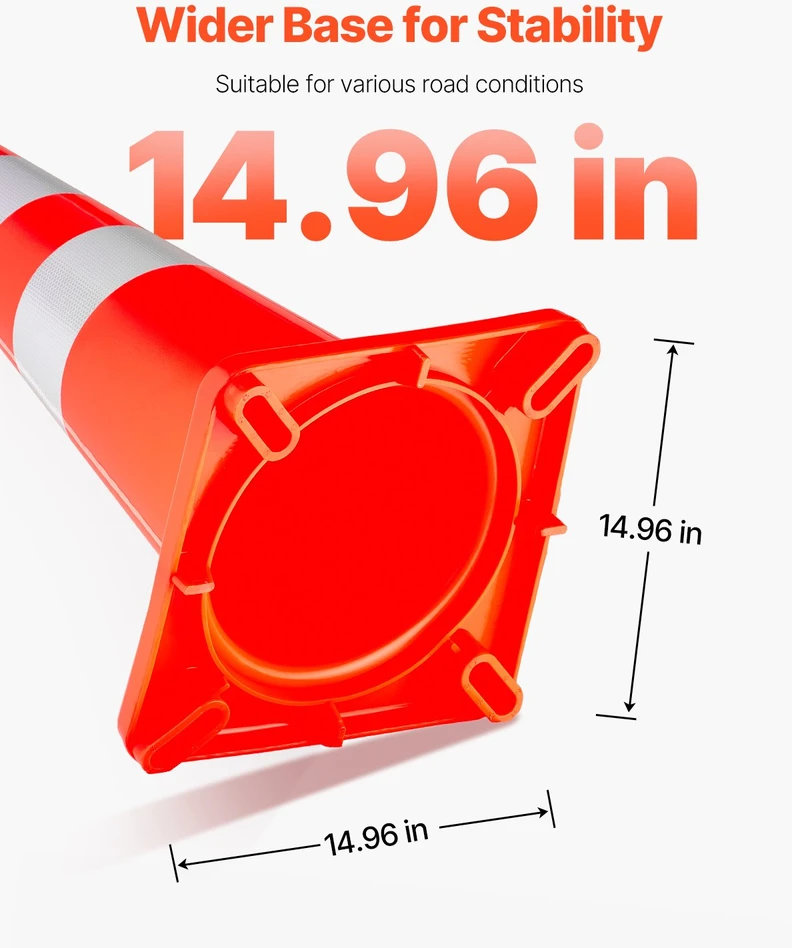 Vevor Oranžiniai kelių kūgiai su atspindinčiais žiedais