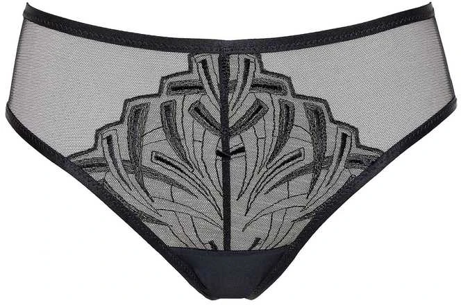 Kelnaitės juodos su siuvinėtu angelu Knickers