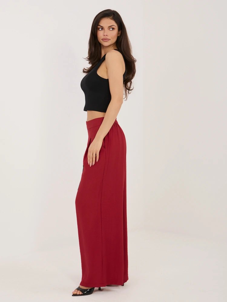 Kelnės-D60103M62449E3-ciemny raudona