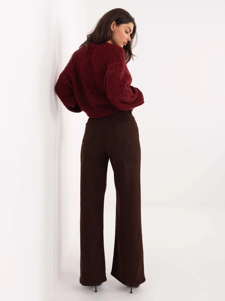 Kelnės jeans-VM-SP-ST6005-5.65-ciemny ruda