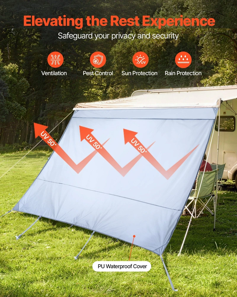 VEVOR RV markizės saulės uždanga, 2 x 3.3 m