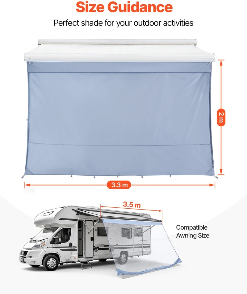 VEVOR RV markizės saulės uždanga, 2 x 3.3 m