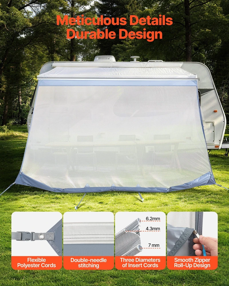 VEVOR RV markizės saulės uždanga, 2 x 3.3 m