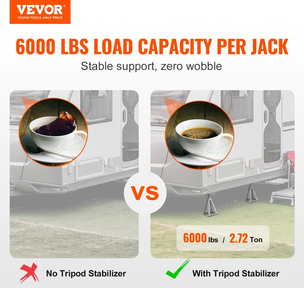 VEVOR RV stabilizavimo domkratai, 4 vnt aliuminio