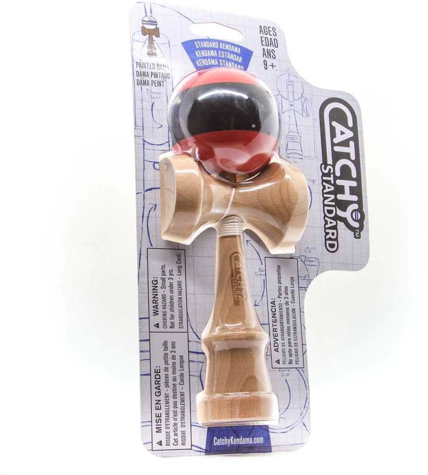 Yoyo Kendama žaislas, medinis/raudonas