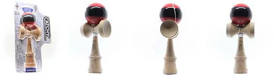 Kendama žaislas, medinis/raudonas