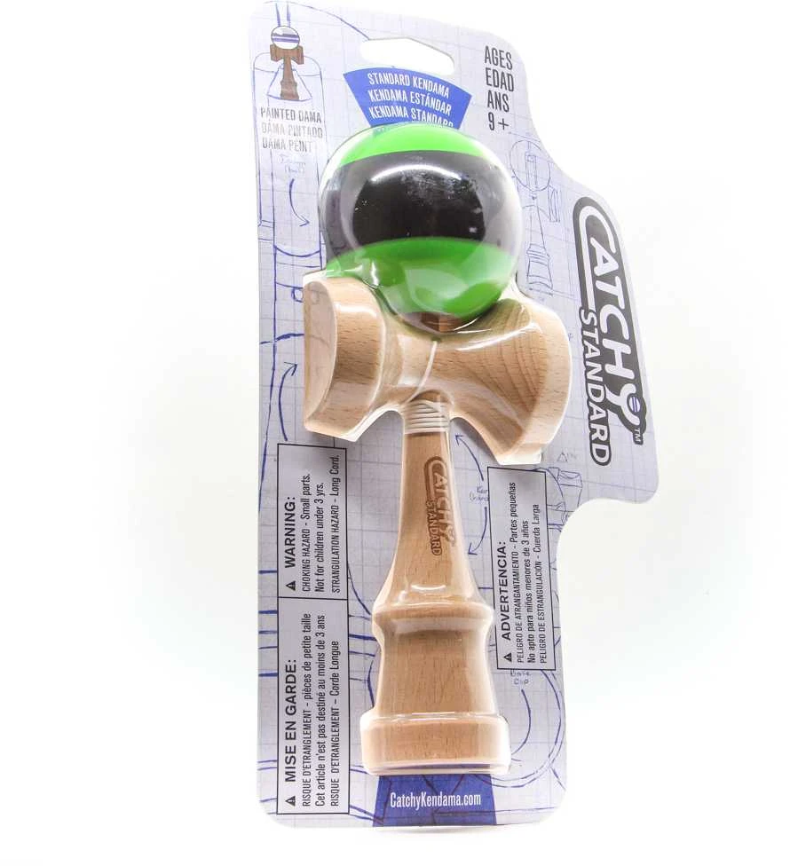 Kendama žaislas, medinis/žalias