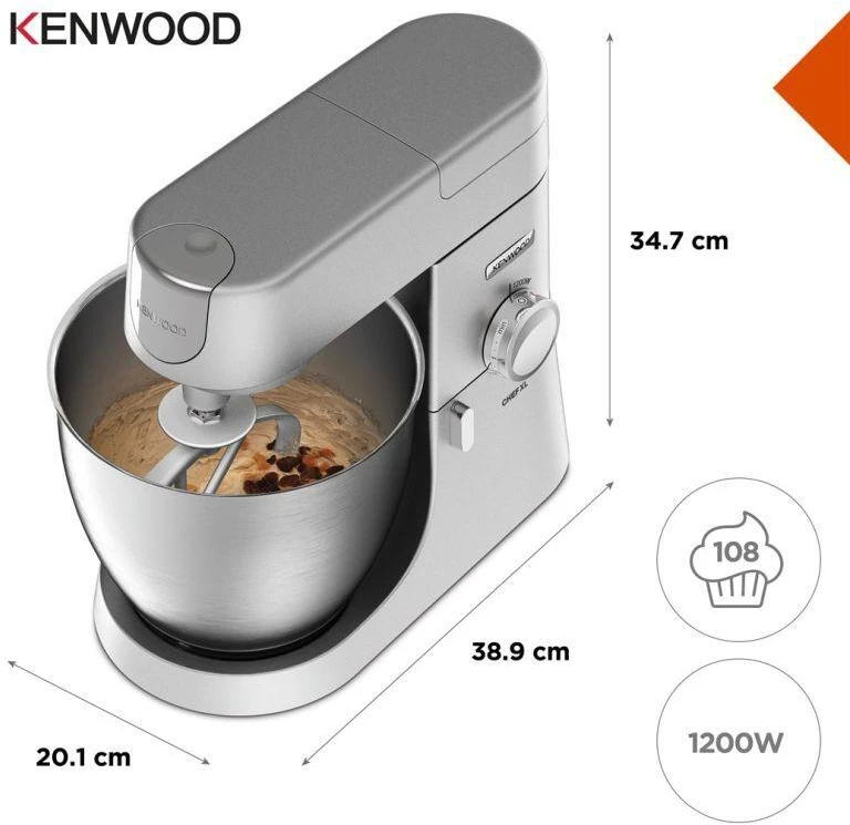 Virtuvinis kombainas Kenwood Chef XL Stand mixer 1200 W Sidabrinis