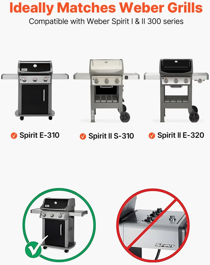 VEVOR Aromatizavimo strypeliai 39 cm Weber Spirit 300