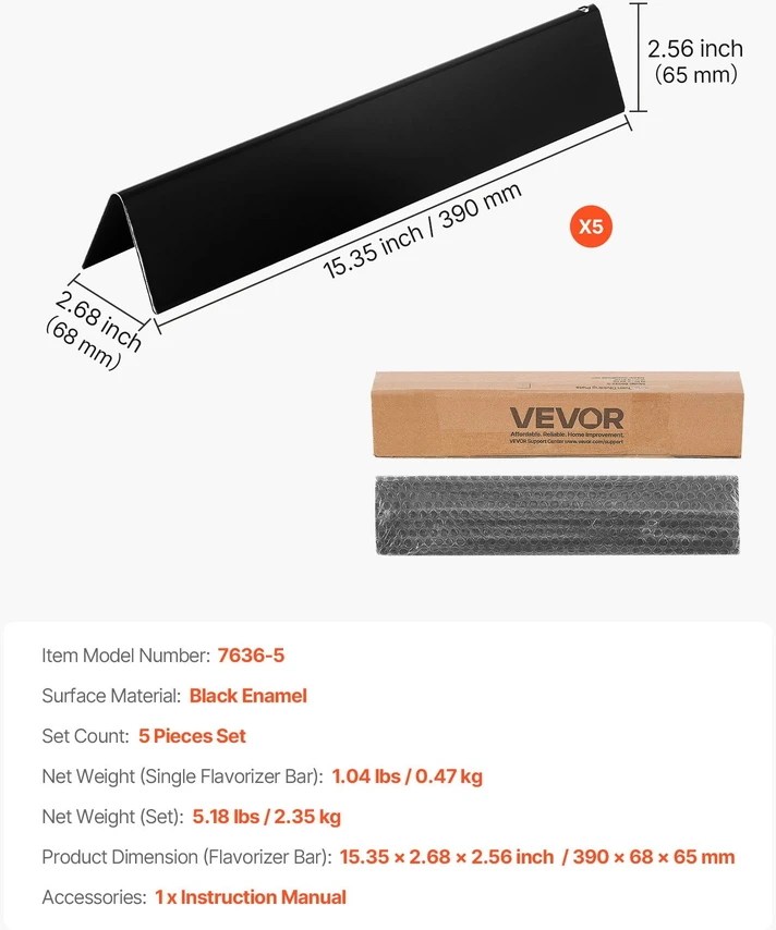 VEVOR Aromatizavimo strypeliai 39 cm Weber Spirit 300