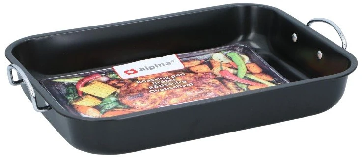 Alpina - Keptuvė kepimui ir troškinimui su rankenomis ir nepridegančia danga 39x29x6 cm