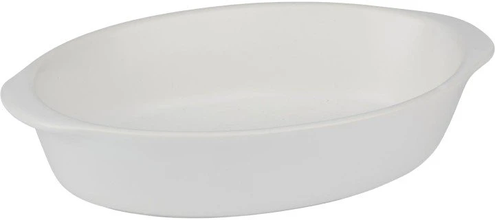 Alpina - Ceramic Oven-Resistant Baking Dish, Oval, 20x12x5 cm, 470 ml (Baltas)