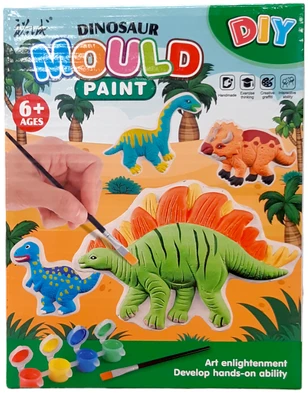 Keramikinis rinkinys su dažais piešimui - dinozaurai