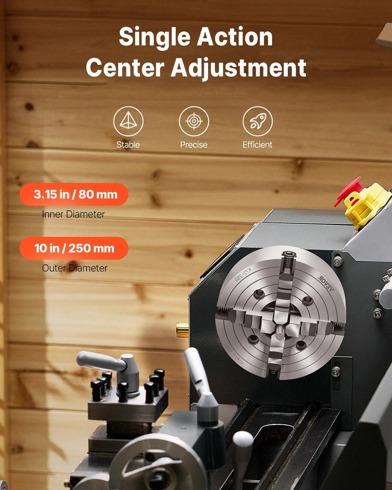 VEVOR 250 mm 4-žandikaulių savaime centruojantis tekinimo staklių griebtuvas
