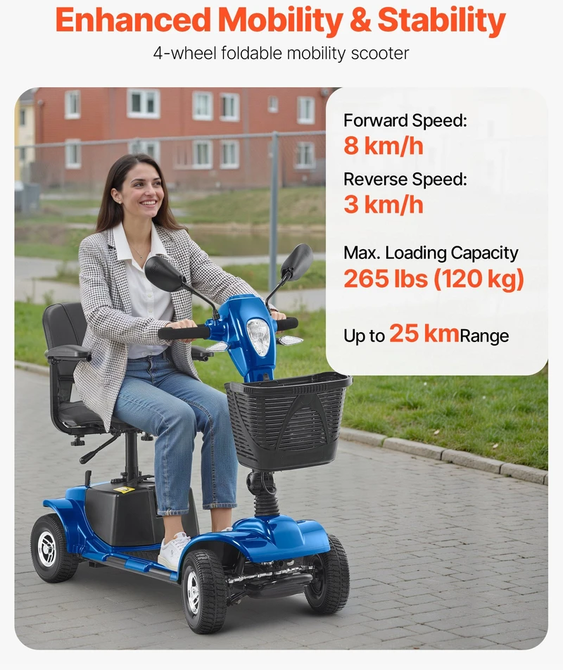 VEVOR Sulankstomas keturių ratų elektrinis skuteris