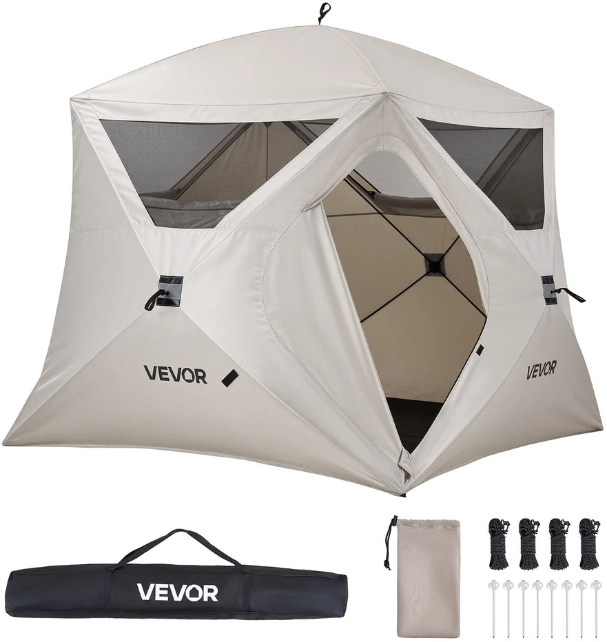 Keturvietė palapinė VEVOR YL90x90Beige-5, 212 cm aukščio