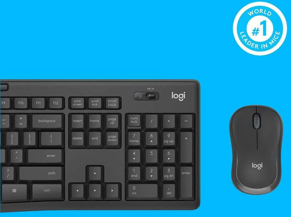 Belaidė klaviatūra su pele Logitech MK295, US kalba, Juodos spalvos