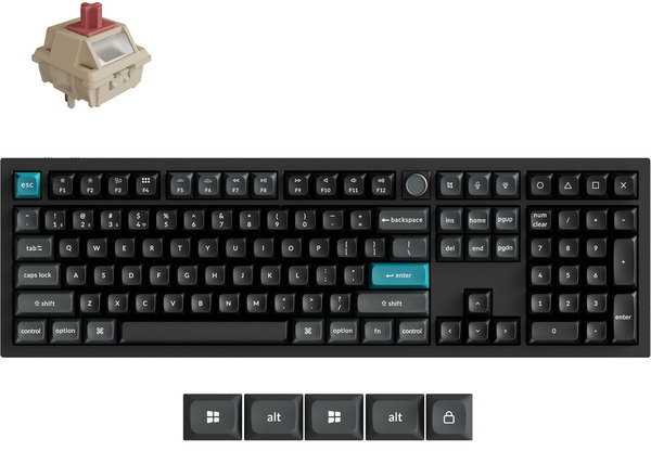 Keychron Q6 Ultra 8K, Gaming-klaviatūra - juodas, DE-išdėstymas, Keychron Silk POM Raudona, Hot-Swap, Aluminiumrahmen, RGB