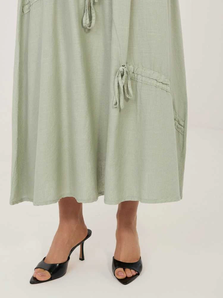 Khaki spalvos klostuotas sijonas