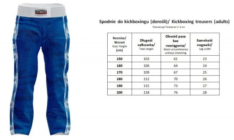 Kikbokso kelnės MASTERS SKBP-M (WAKO patvirtinta)