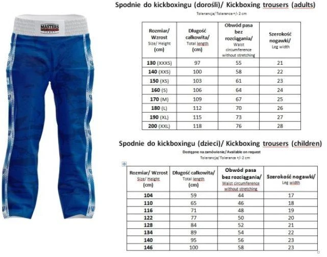 Kikbokso kelnės MASTERS SKBP-M (WAKO patvirtinta)