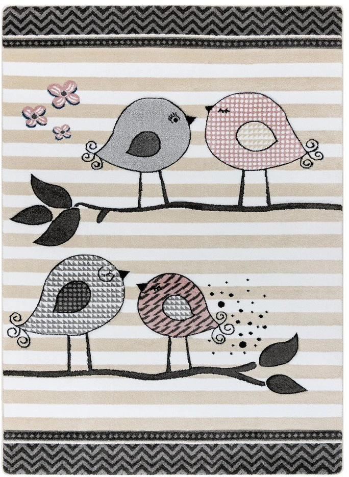 Kilimas 120 × 170 cm, kreminės spalvos BIRDS